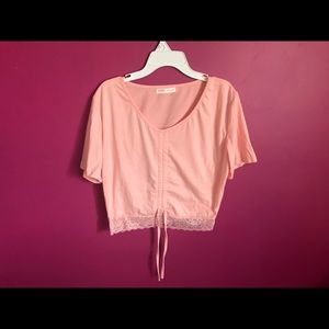 Light pink ROMWE crop top